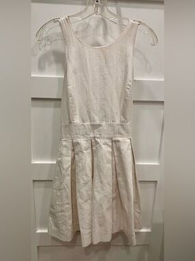 Armani Exchange White Fit & Flair White Tank Dress Criss Cross Back Pockets